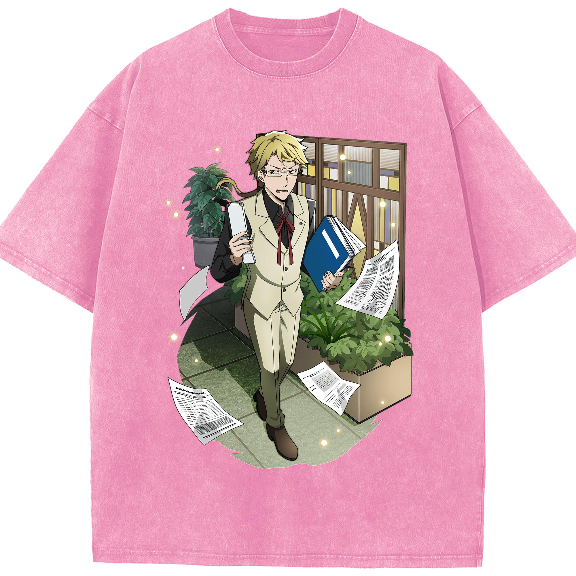 （画像用） 文豪ストレイドッグス Bungo Stray Dogs 綿100% ヴィンテージ風 半袖Tシャツ（フロントプリント）